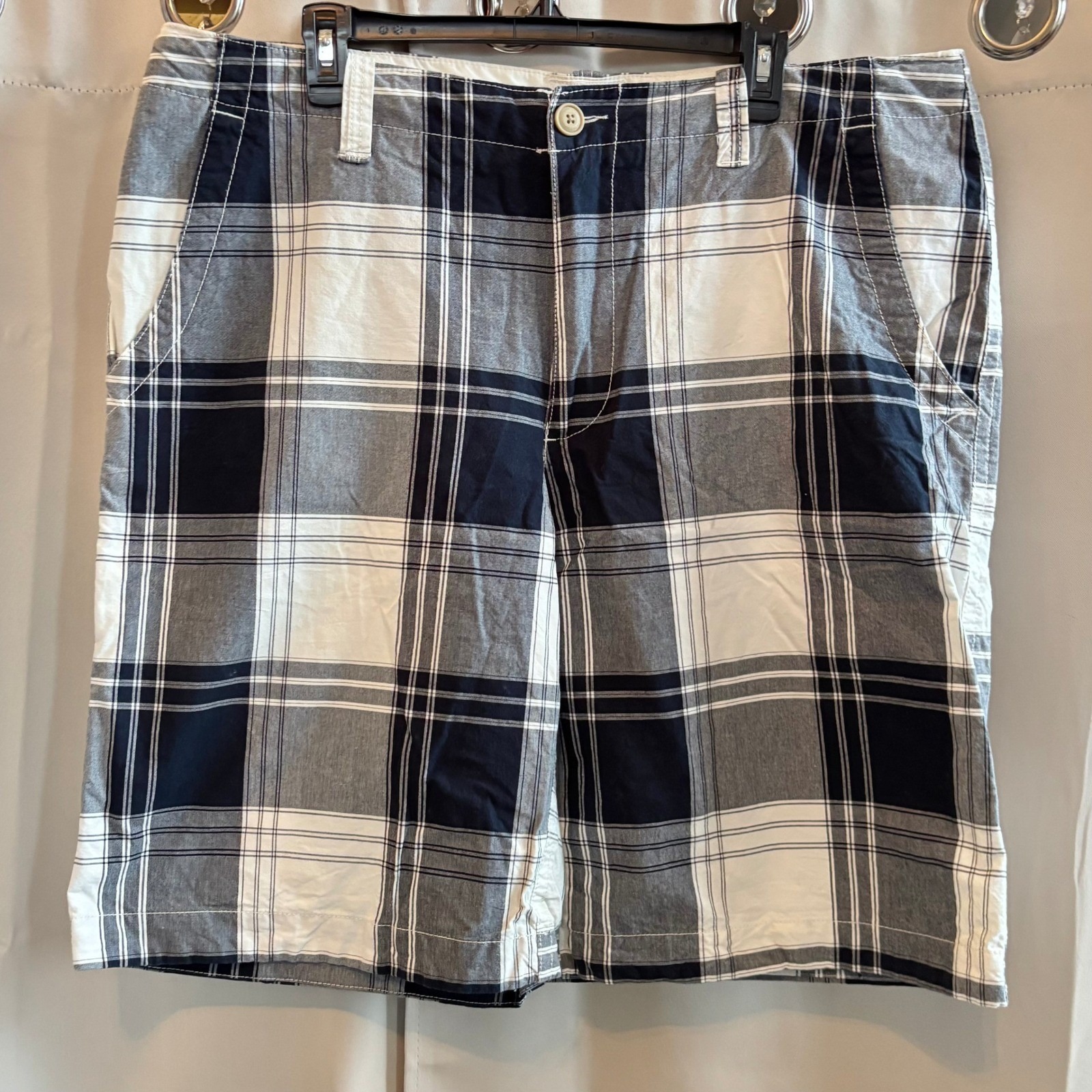 Aeropostale Men Plaid Flat Front Shorts Y2k Size 38 (Fits Like 40) Chino 19664